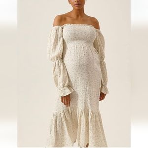 Nothing Fits But floral gauze dress maternity